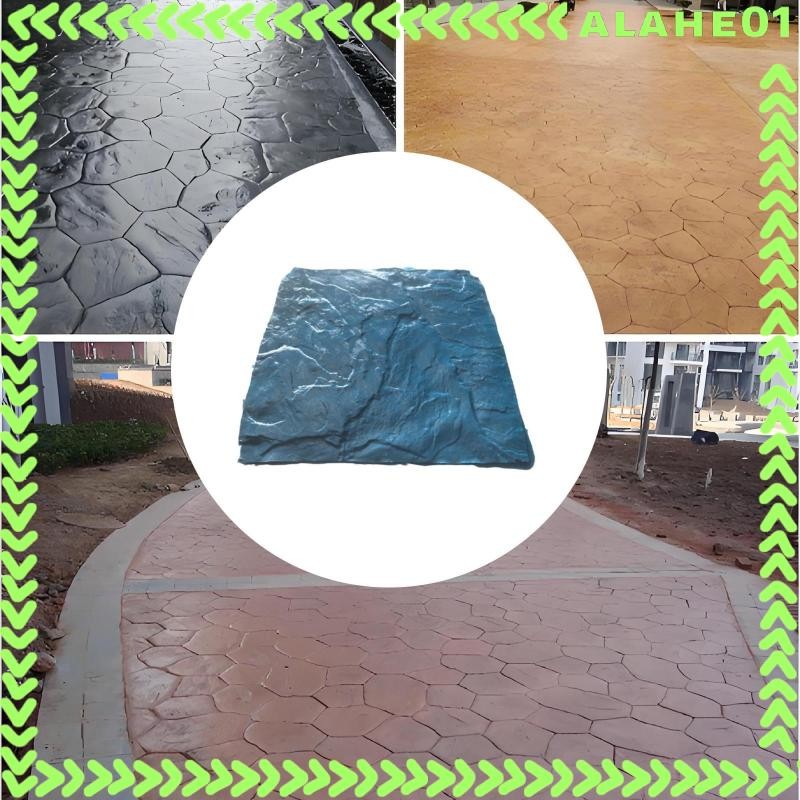 4 Piece Concrete Stamp Set 4 PCS Polyurethane Concrete Stamp Mats - Large Flagstone Texture For Patios, Driveways, Walls DIY Concrete Patterning
