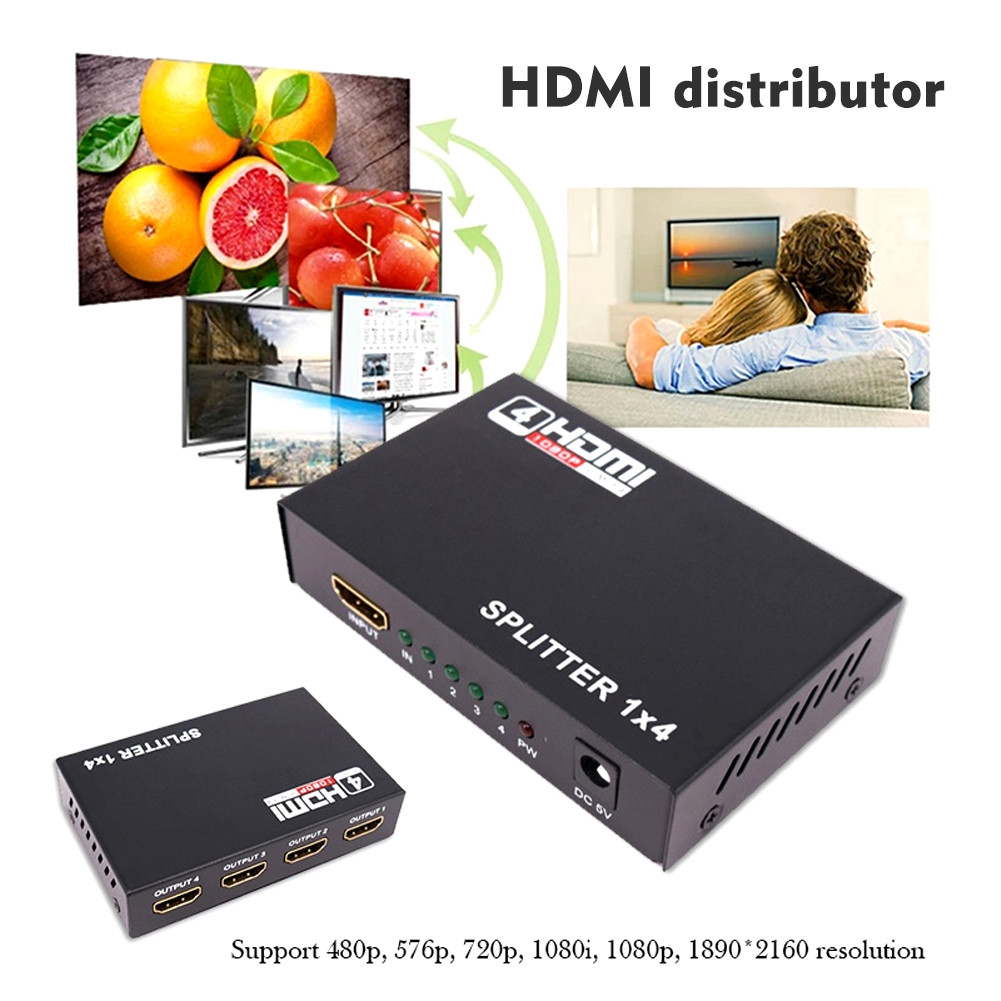 Laptop 4K Splitter 1 In 4 Out Sharing Stable No Lag Plug & Play HDMI ...