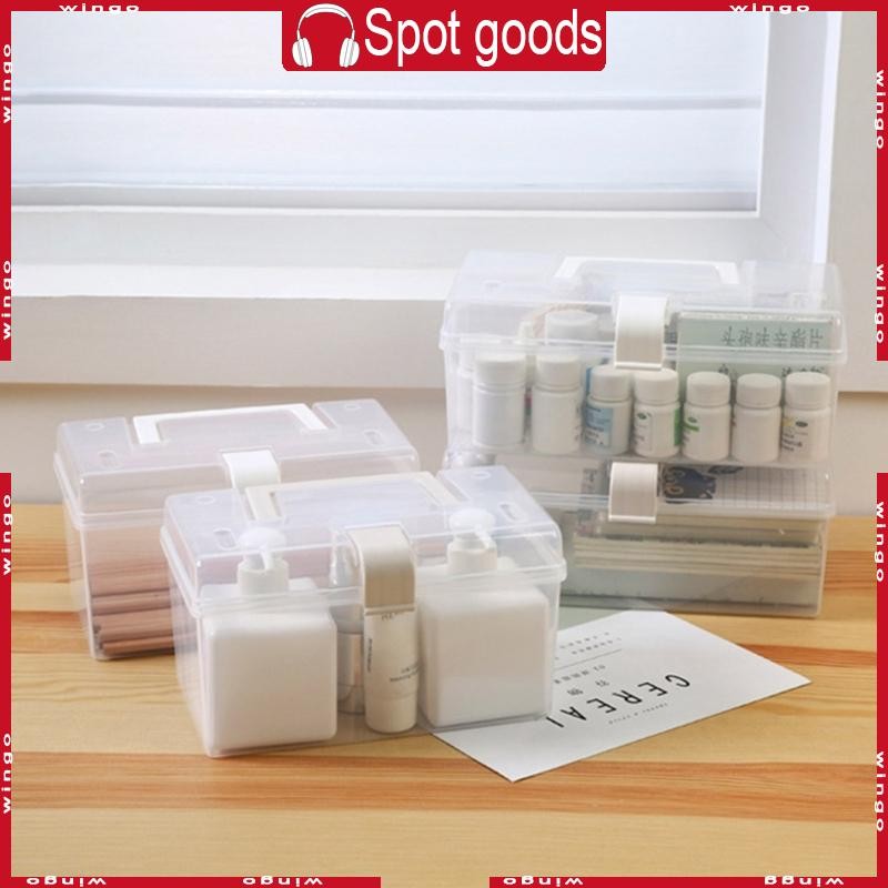WIN Portable Clear Storage Box with Handle Multifunction Container ...