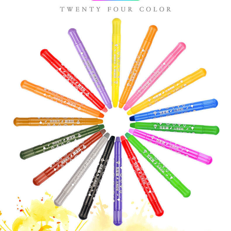 Rotating Colorful Stick24Color Kindergarten123648Water-Soluble Silky ...