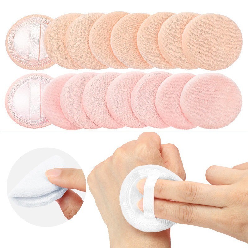 1/3Pcs Soft Cotton Powder Puffs/Round Washable Makeup Sponge Pads ...
