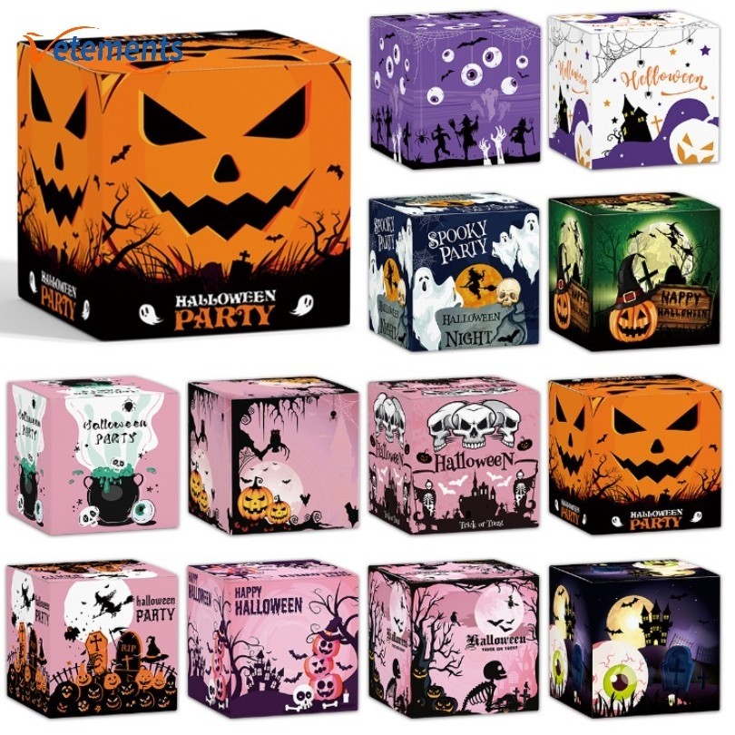 6pcs DIY Halloween Candy Box - Pumpkin Ghost Biscuit Snack Box ...
