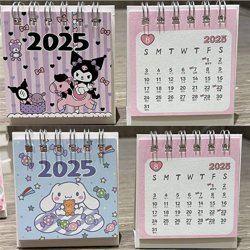 Kawaii mini Sanrio Cartoon Animal 2025 Desk Calendars Cute Daily