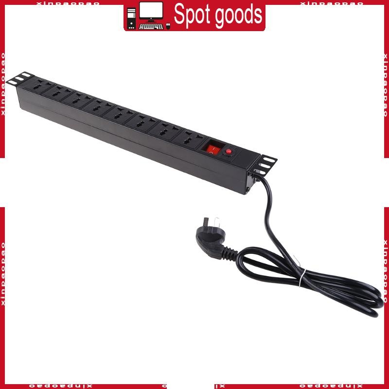 XI 1U PDU Mountable Metal Power Strip 250V 10A Surge Protector with 8