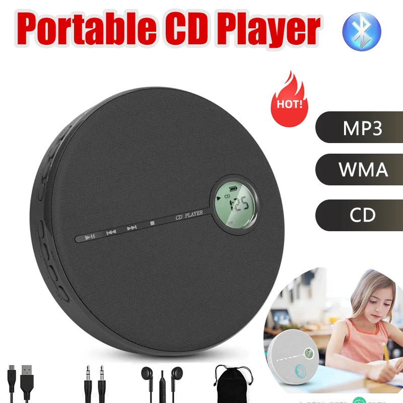 Portable Bluetooth CD Player Built-in Speaker Stereo, Personal Walkman ...