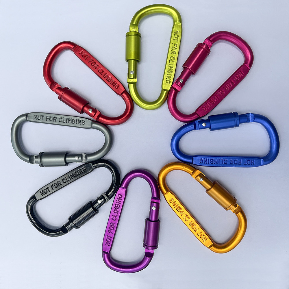 Aluminium Alloy Locking Carabiner D Ring Clip Key Chain Outdoor Camping ...