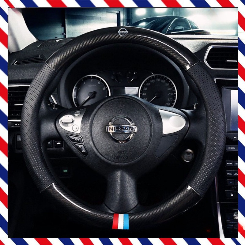 hz-nissan-carbon-fiber-leather-steering-wheel-cover-fit-nissan-almera