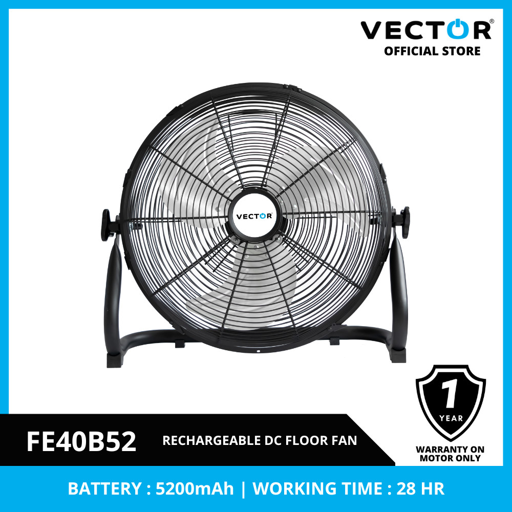 Vector FE40B52 Rechargeable DC Fan, 16