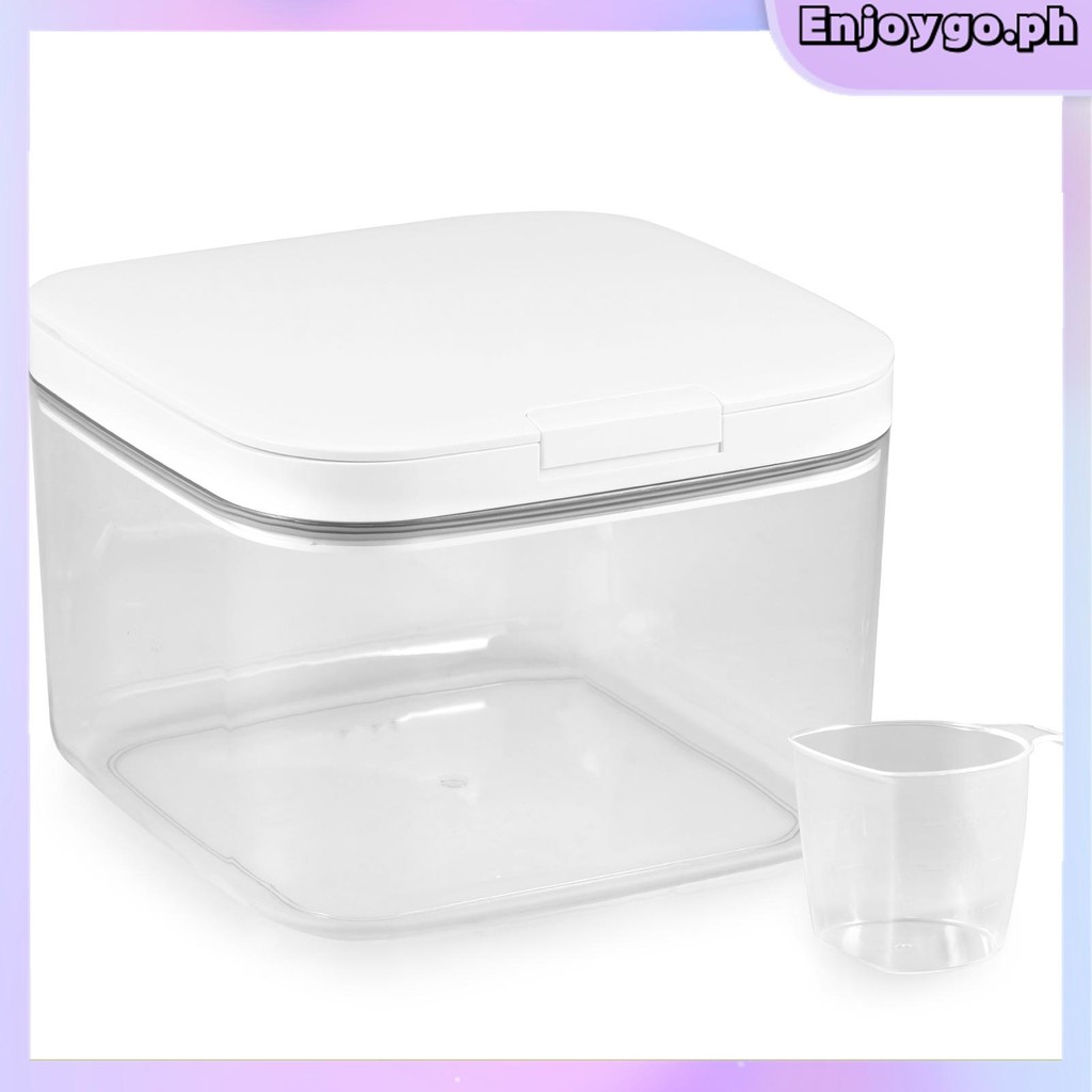 Laundry Powder Container with Lid 5.6L Powder Detergent Dispenser Clear ...
