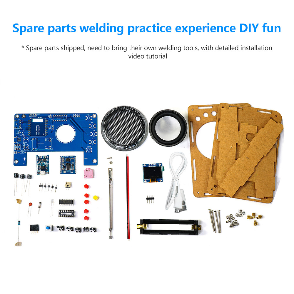 Pcbfun OLED Display Radio Assembly Kit Rechargeable FM Circuit Board ...