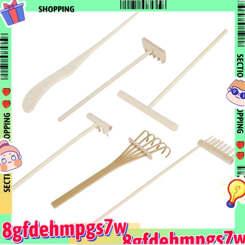 Mini Japanese Garden Rake Bamboo Tool Set, Wooden Sand Play Therapy Toy ...