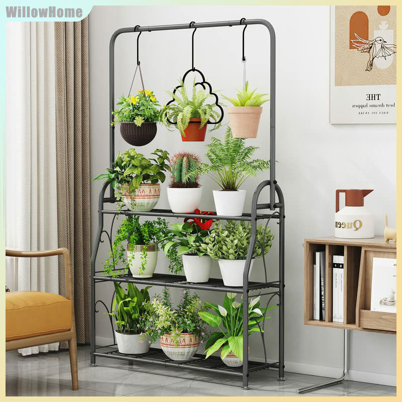 3/4 Tier Metal Plant Stand Indoor Outdoor,Flower Stand for Multiple ...