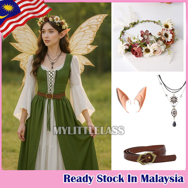 green emerald velvet dress 3pc Green Fairy Elf Costume for Kids & Adults  Redstar Fancy Dress