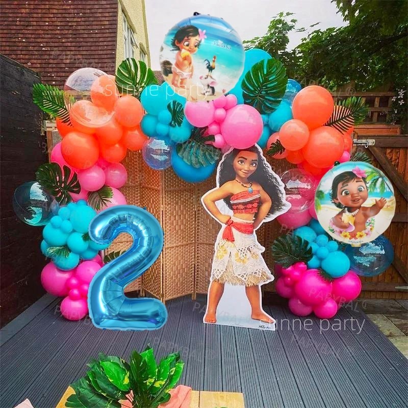Moana Theme Balloons Garland Arch Kit Color Latex Balloon Baby Shower ...