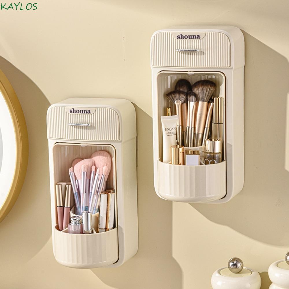 KAYLOS Makeup Brush Storage Box, 360° Rotating Space Saving Makeup