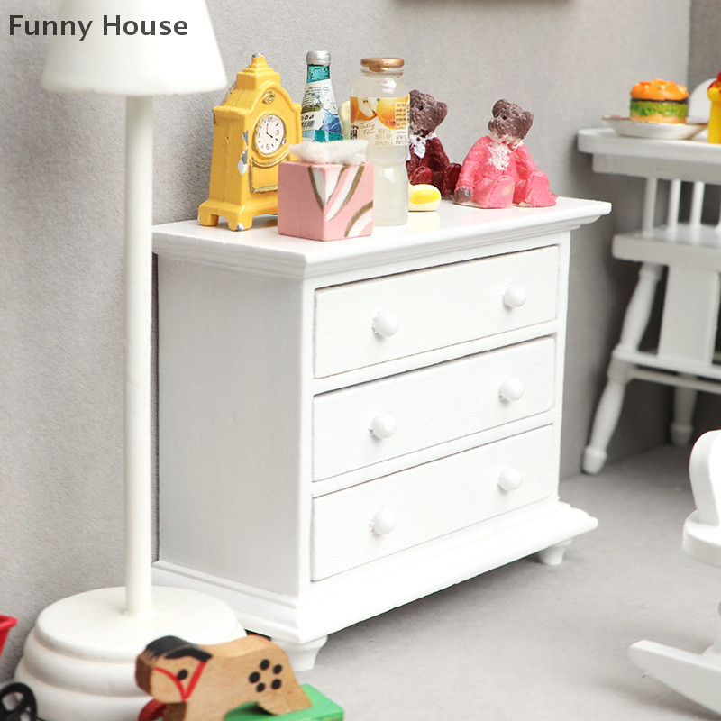 Funny House 112 Dollhouse Furniture Set Baby Cot Rocking Horse Rocking