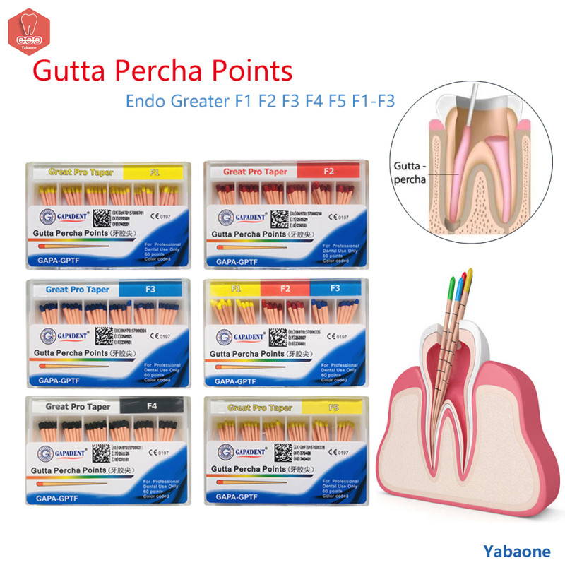 Dental Root Canal Gutta Percha Points - F1, F2, F3 Sizes, 60pcs Per Box (AZDENT) 4 thumbnail image