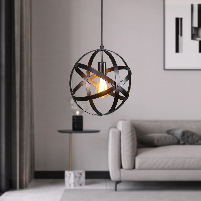 Rustic Metal Pendant Light Drop Ceiling Light, 1- Light Industrial ...