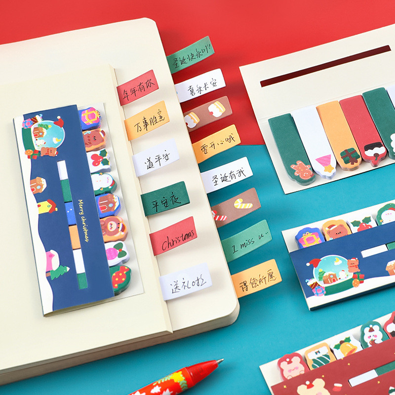 Cartoon Christmas Theme Sticky Notes Self-Adhesive Annotation Reading ...