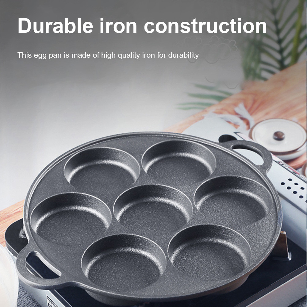73 Hole Frying Pot NonStick Skillet Omelet Pan Cast Iron Egg Pie