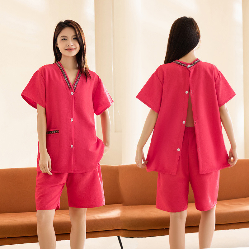 Sauna Bath Robe Front and Rear Open Button Anti-Wrinkle Skin Feeling ...