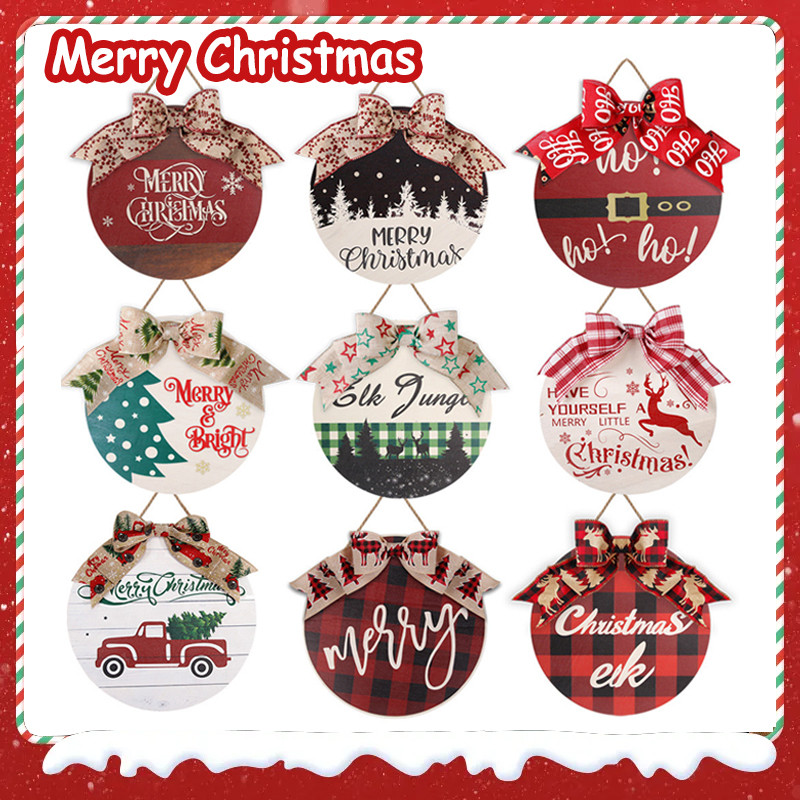 【Hot Sales】2024 Christmas Doorplate Decor Wooden Christmas Door