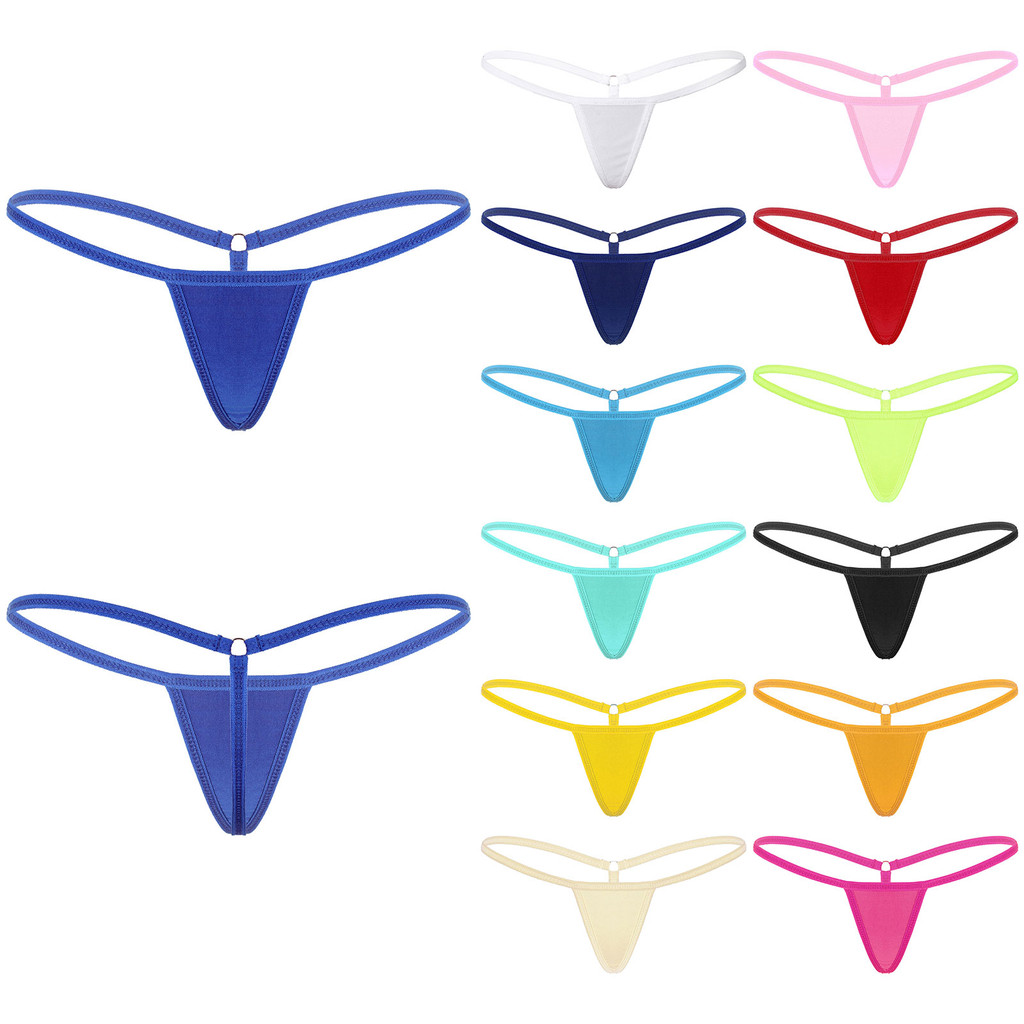 inhzoy Womens Low Rise T-back Elastic Waistband G-string Bikini Thong ...