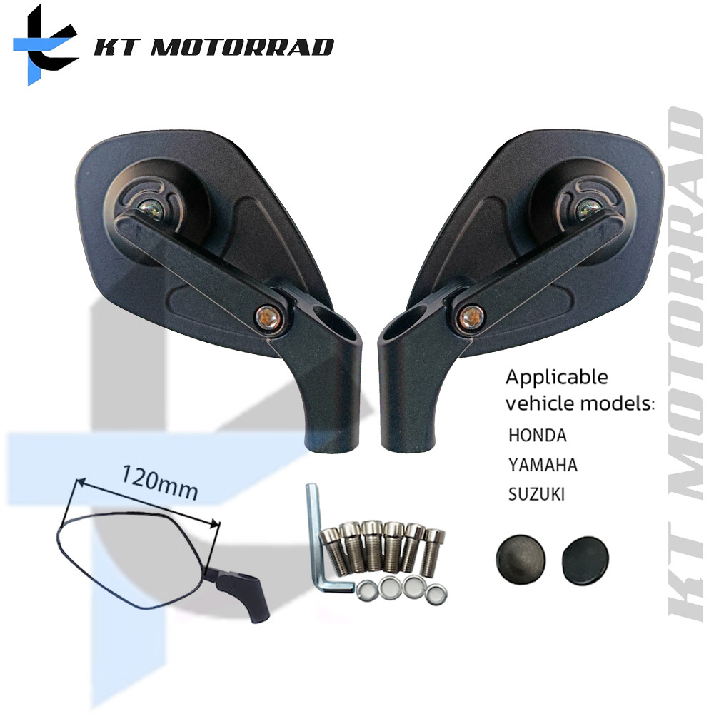 KT Universal Motorcycle Side Mirrors Adjustable Rearview Mirror Set for ...