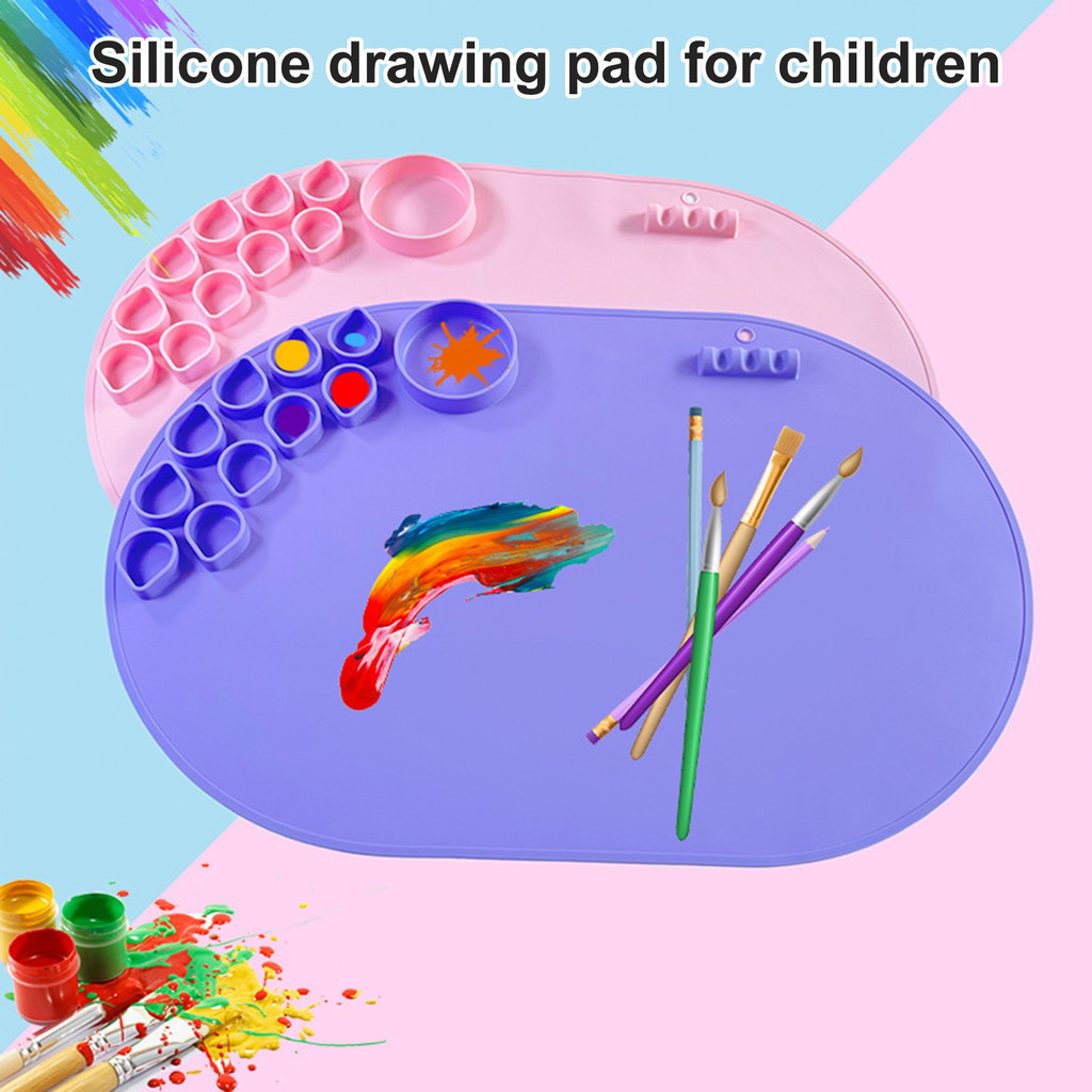 SRqy_ Silicone Drawing Mat Waterproof Heatresistant Foldable Colorful