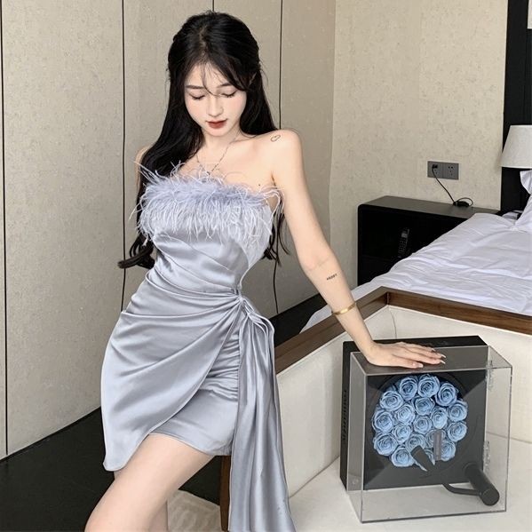 TAVIMART  -  Summer Fairy Sweet Pink Off Shoulder Tube Top Tiered Dress Women Sweet Spicy Puffy Party Gown Female Chic Stunning Outfits