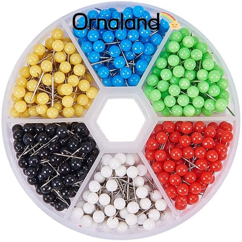1Box About 600 Pcs 1/8 Inch Map Tacks Push Pins Round Ball Head Pins ...