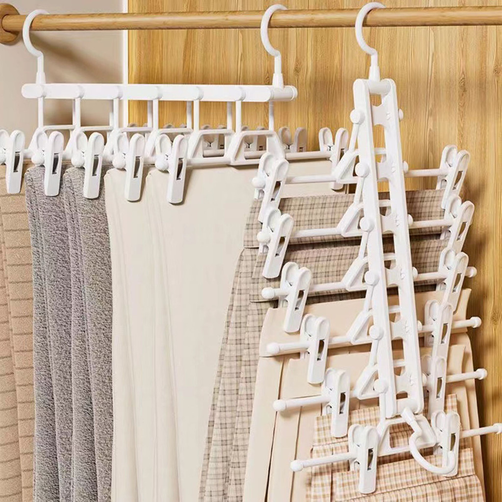 Space-saving Clothes Hangers With Adjustable Clips 6 in 1 ...