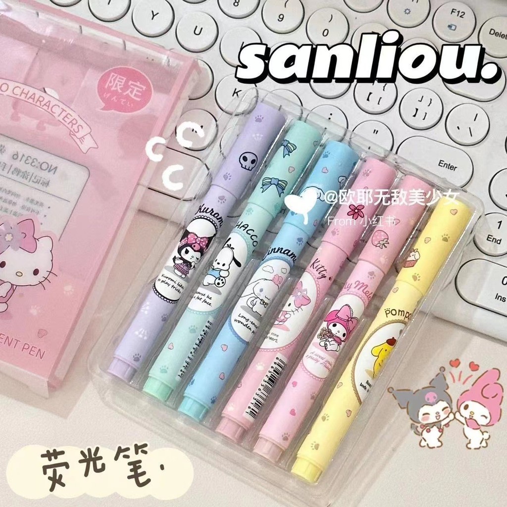 Cinnamoroll highlighter Sanrio Kuromi marker MelodyPochacco soft head ...