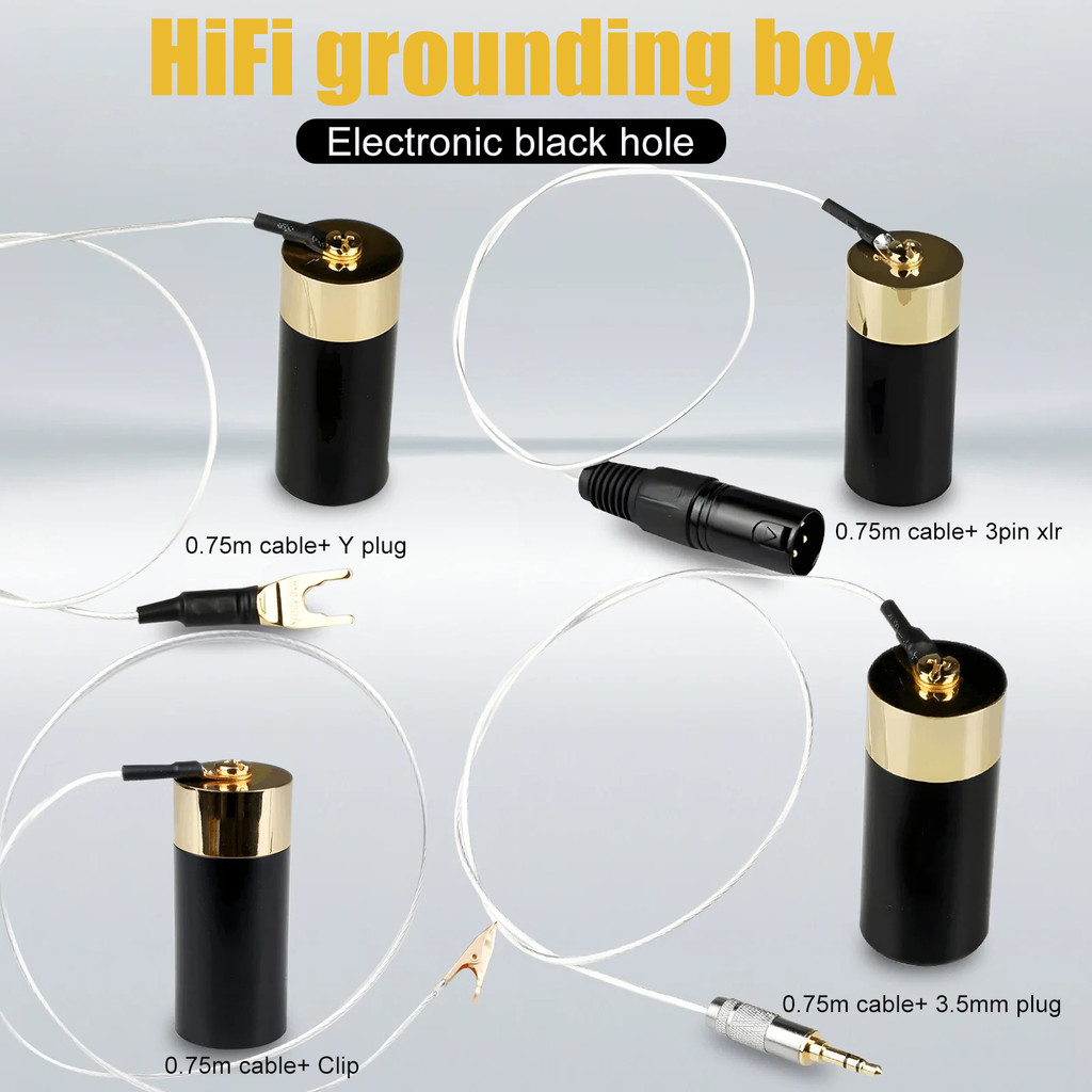 0.75M Ground Loop Noise Isolator GND antiinterference electronic black