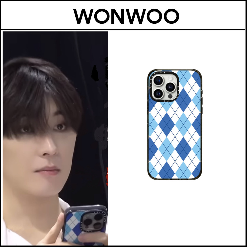 Casetify Seventeen WONWOO ARGYLE BLUE Soft TPU Silicone Rubber Case