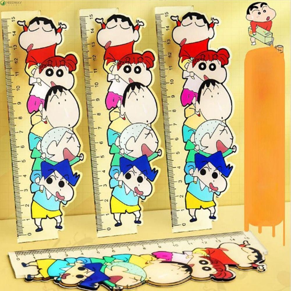 NEEDWAY 15CM Straight Rulers, Cartoon Kawaii Crayon Shin-chan Ruler ...
