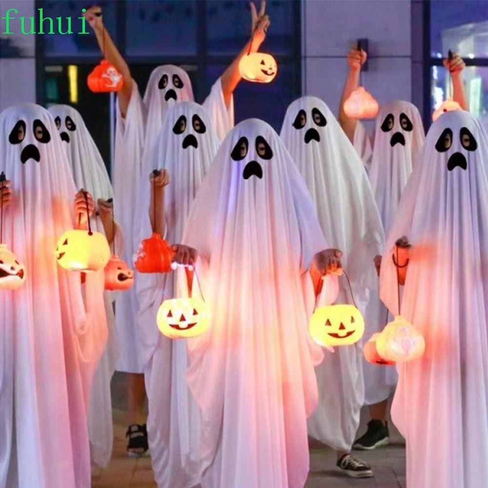 FUHUI Ghost Costume Cape, White Scary Halloween Costumes, Creative