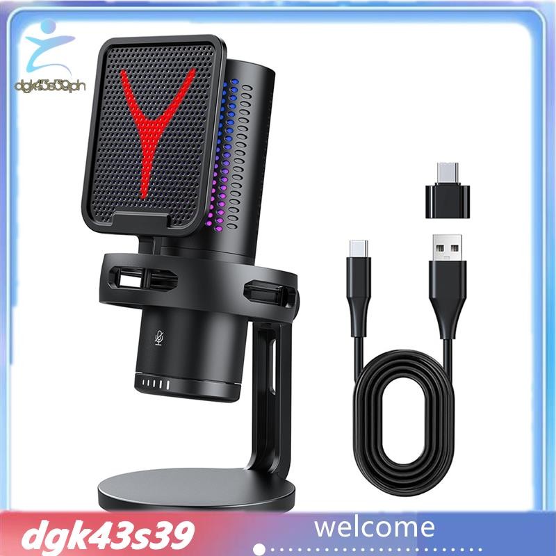[Pretty] Gaming Microphone Professional Condenser Microphone RGB USB