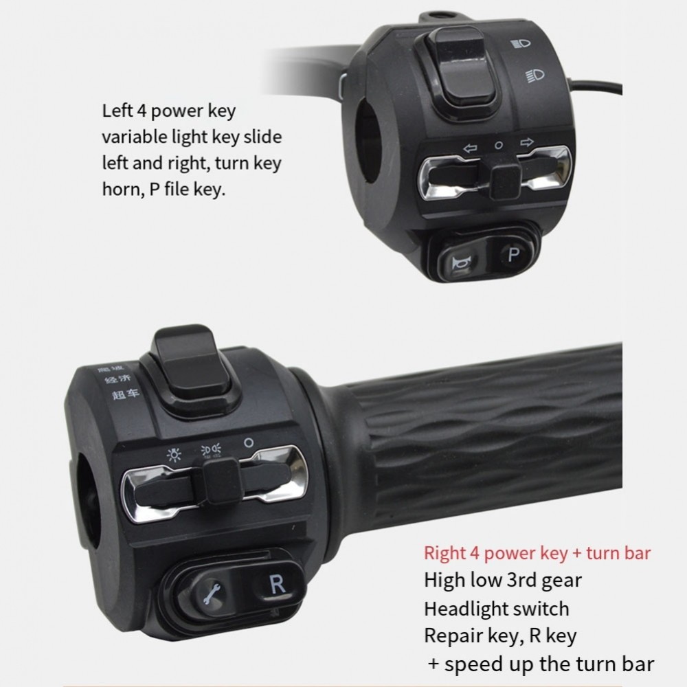 Ebike Throttle Switch with Multiple Light Settings and Easy Use
