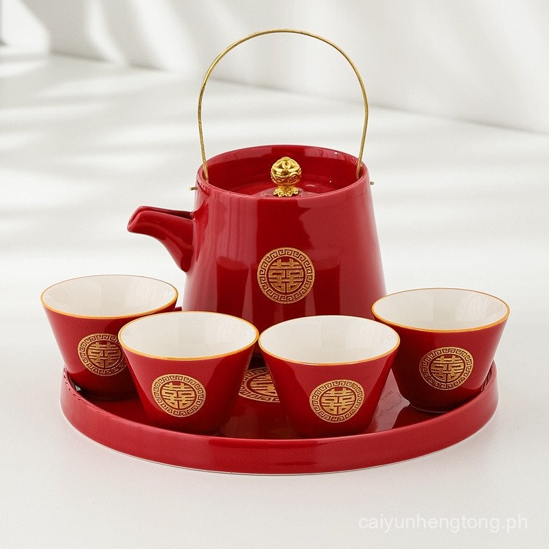 Wedding Tea Set Toast Teapot Wedding Change Tea Cup Happy Event Suit ...