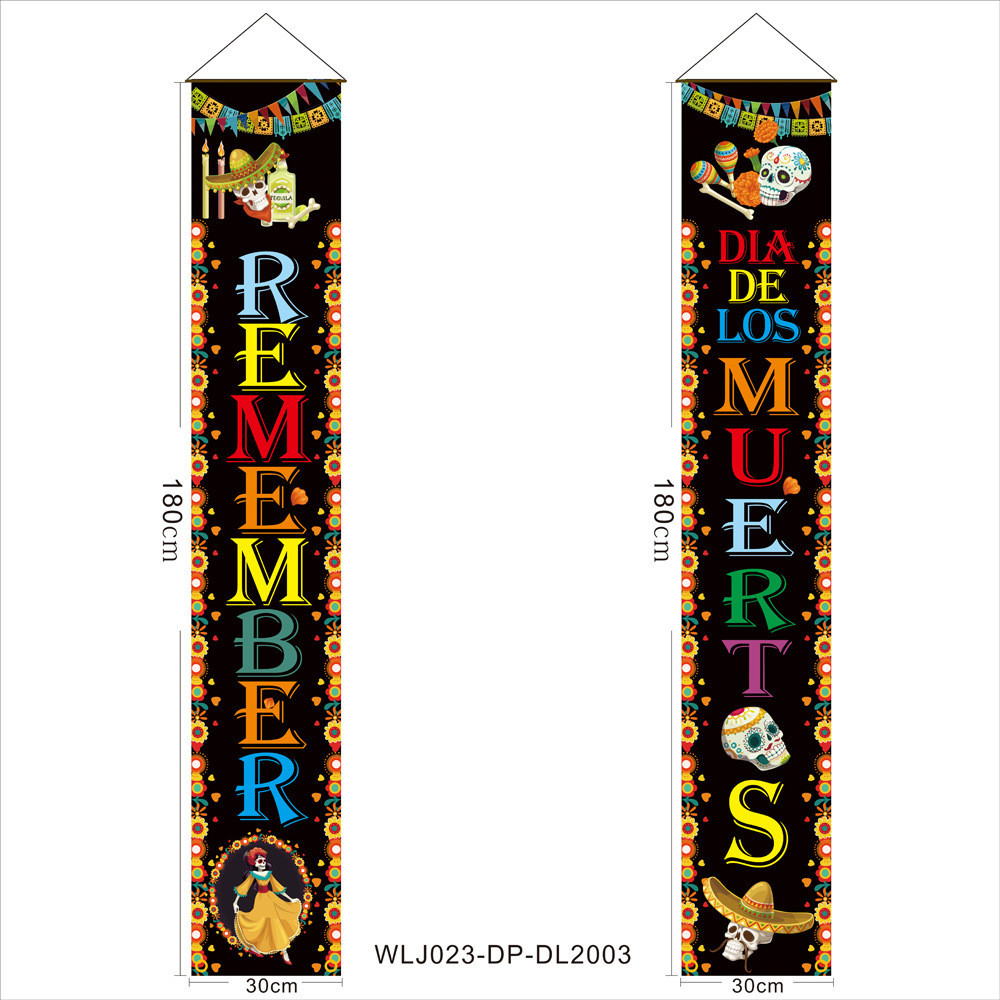 Day of The Dead Porch Banner Sugar Skull Dia De Los Muertos Mexican ...