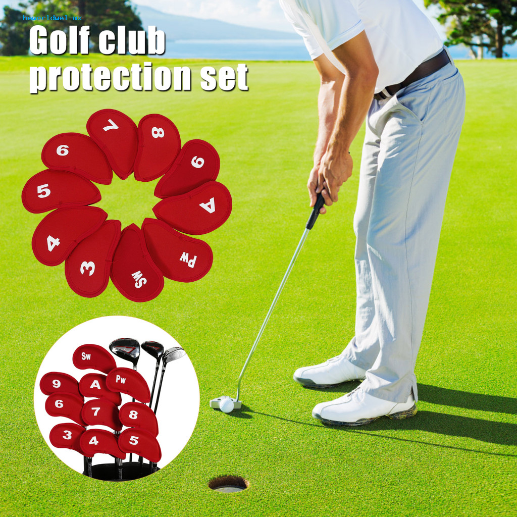 heworldwel Golf Club Protection Set Golf Iron Head Covers 10pcs