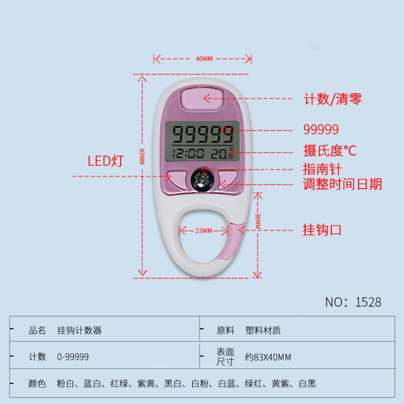 Multi-color Keychain Counter with Time Display for Warehouse Stock ...