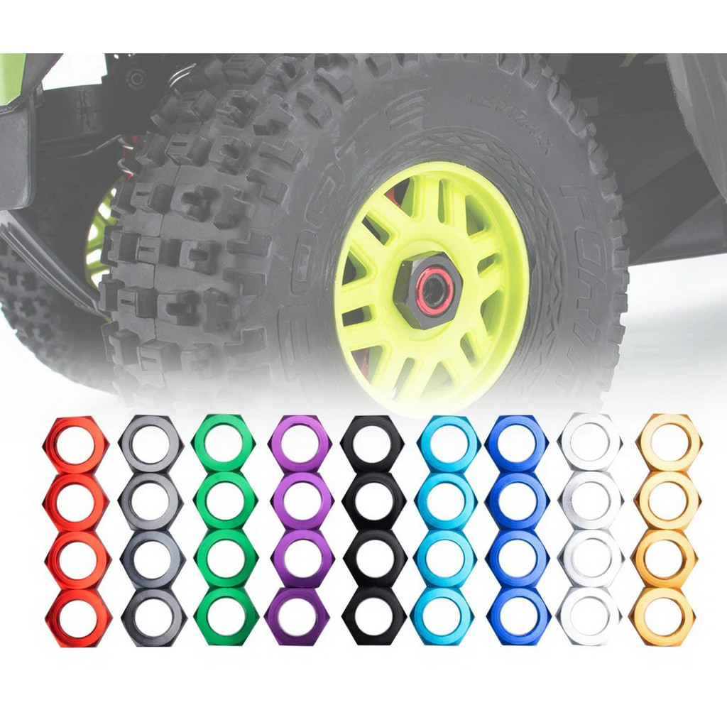 RCAWD Dadi Ruota In Lega 17mm Filetto 1.0 Per ARRMA 6S (4 Pezzi) - Ricambio Nero CNC Per Notorious, Kraton, Typhon