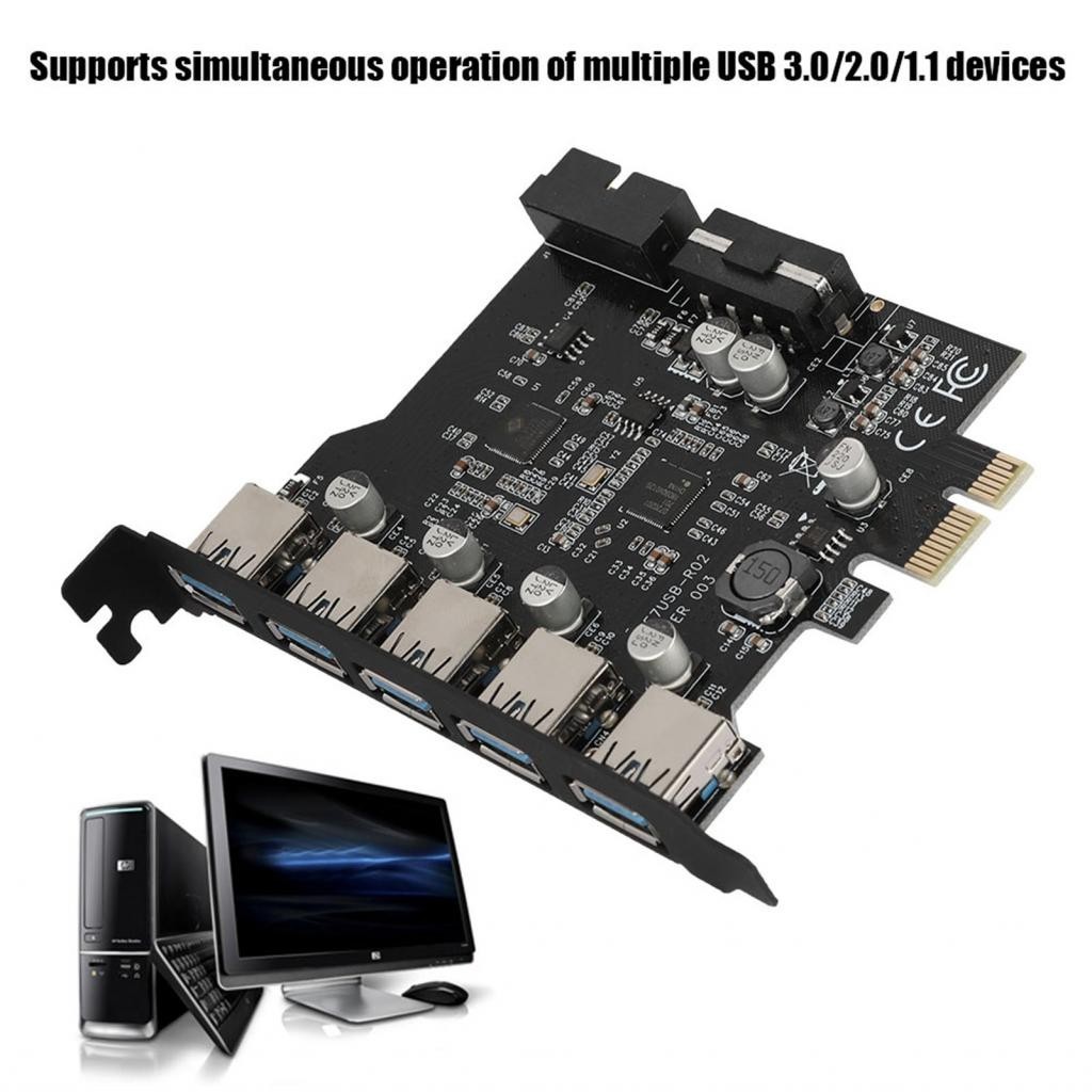 Iuxishop fosa PCI-E to 5 Port USB 3.0 19 Pin PCI Express Expansion Card ...
