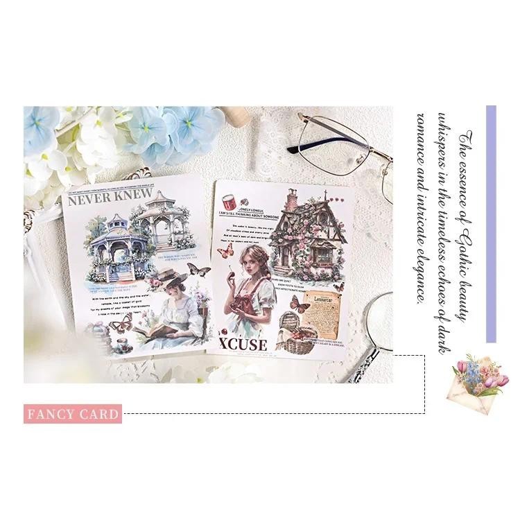 JIANWU Old Dream Return Series Vintage Flower Character Material ...