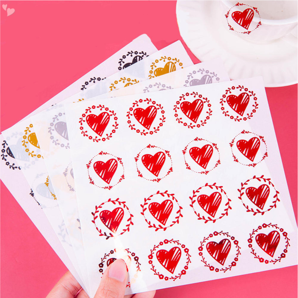 96Pcs/Set Clear Heart Envelope Seals, Heart Stickers, Love Stickers 1. ...