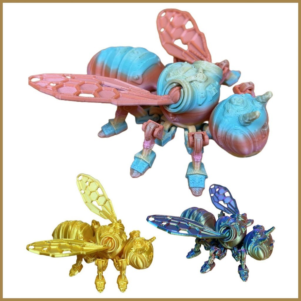 3D Printed Bee Flexible Movable Fidget Sensory Bee Toy Articulated ...