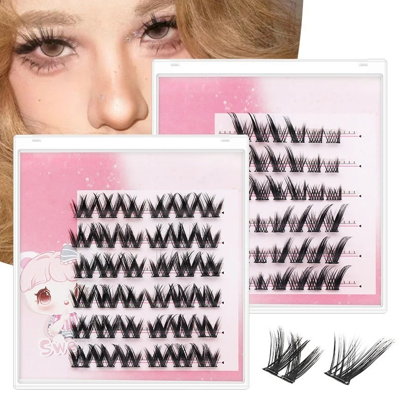 No Glue Self Adhesive Glue Free Cluster Lashes DIY Individual Lashes ...