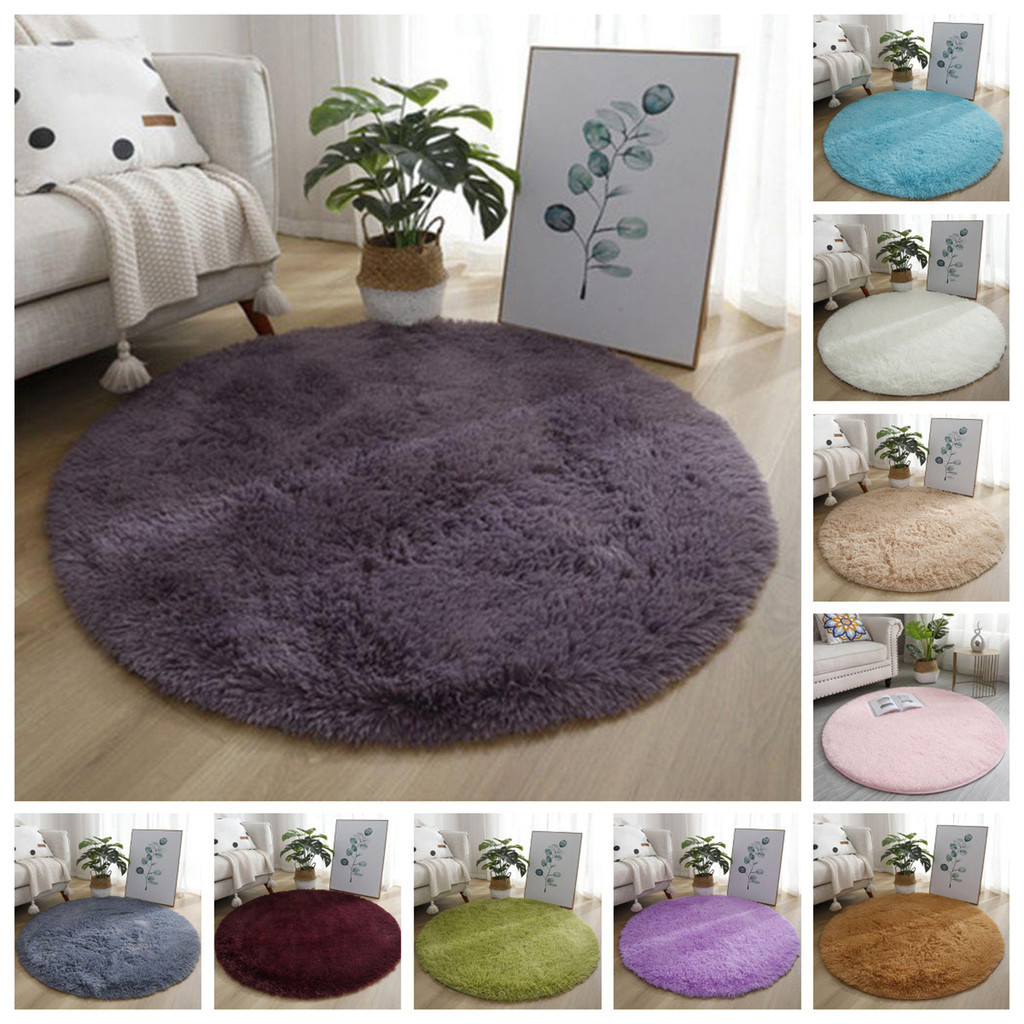 BSby__ Bedroom Luxury Round Fluffy Area Rug Super Soft Wear Resistant ...